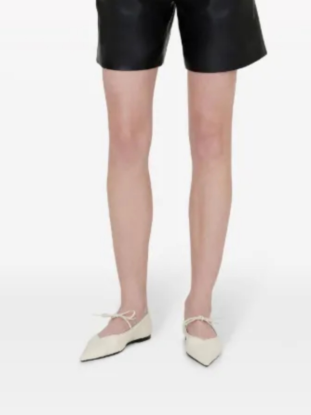 Anine Bing Nikki Leather Ballet Flats- Cream